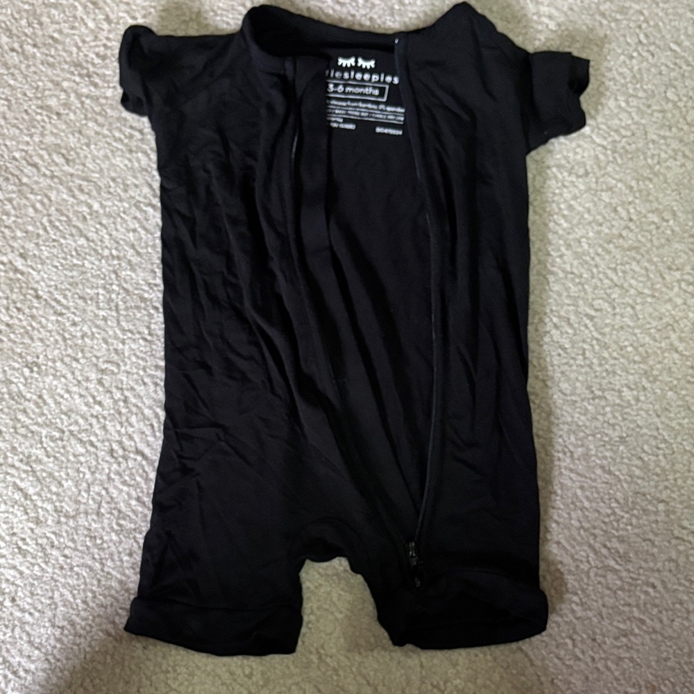 Little Sleepies shortie onesie 3-6 months black